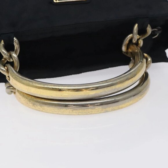 PRADA Hand Bag Nylon Black Gold Auth 127868 - Picture 8 of 16